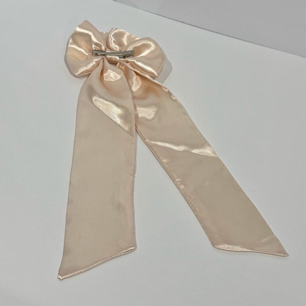 Oversized Satin Bow Bridal Bow Wedding Hair Bow Long Tail Bow Women’s Hair Bow - Picture 3 of 15